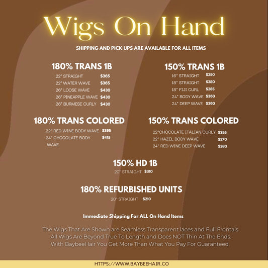 13x4 Seamless Transparent Lace Frontals Wigs ON HAND
