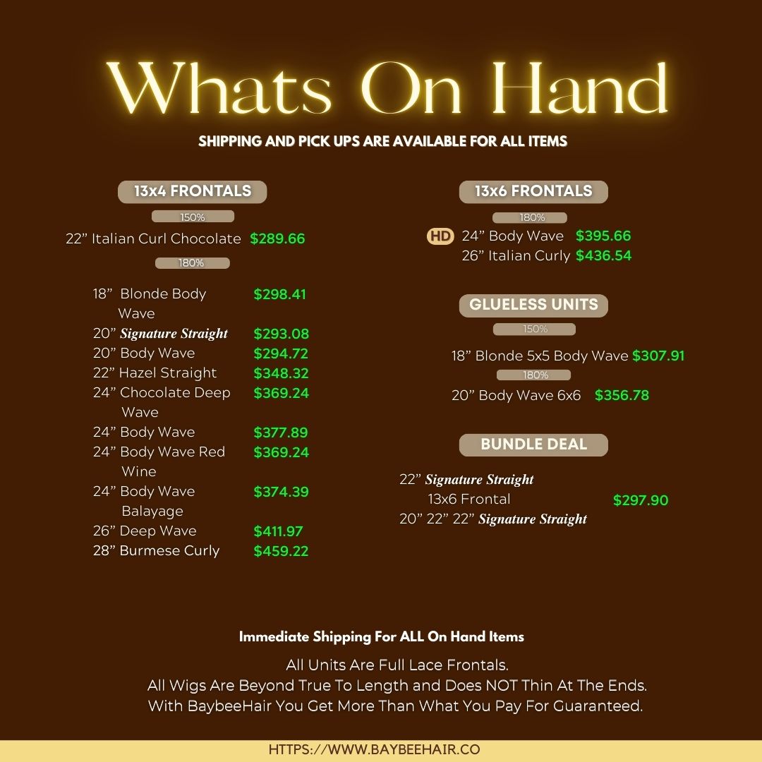 13x4 Seamless Transparent Lace Frontals Wigs ON HAND