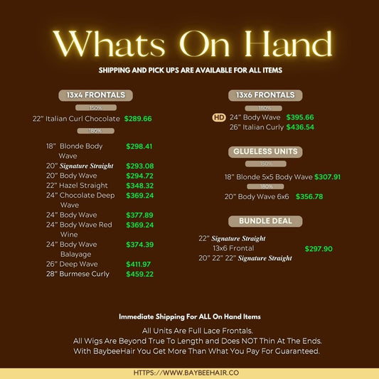 13x4 Seamless Transparent Lace Frontals Wigs ON HAND