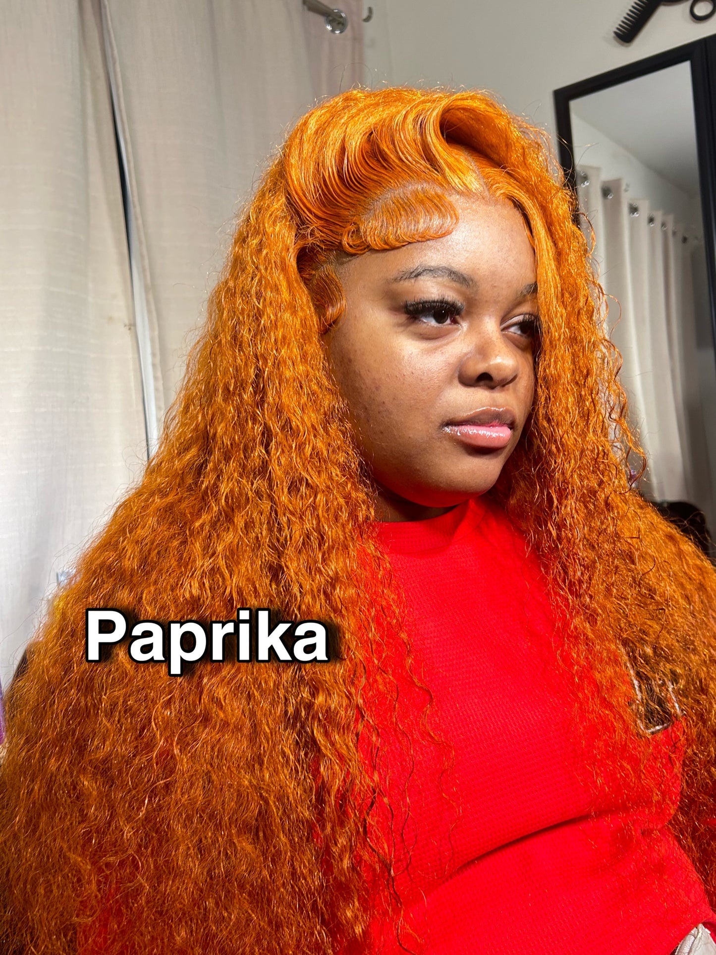 Paprika Colored 13x4 Seamless Transparent Lace Frontal