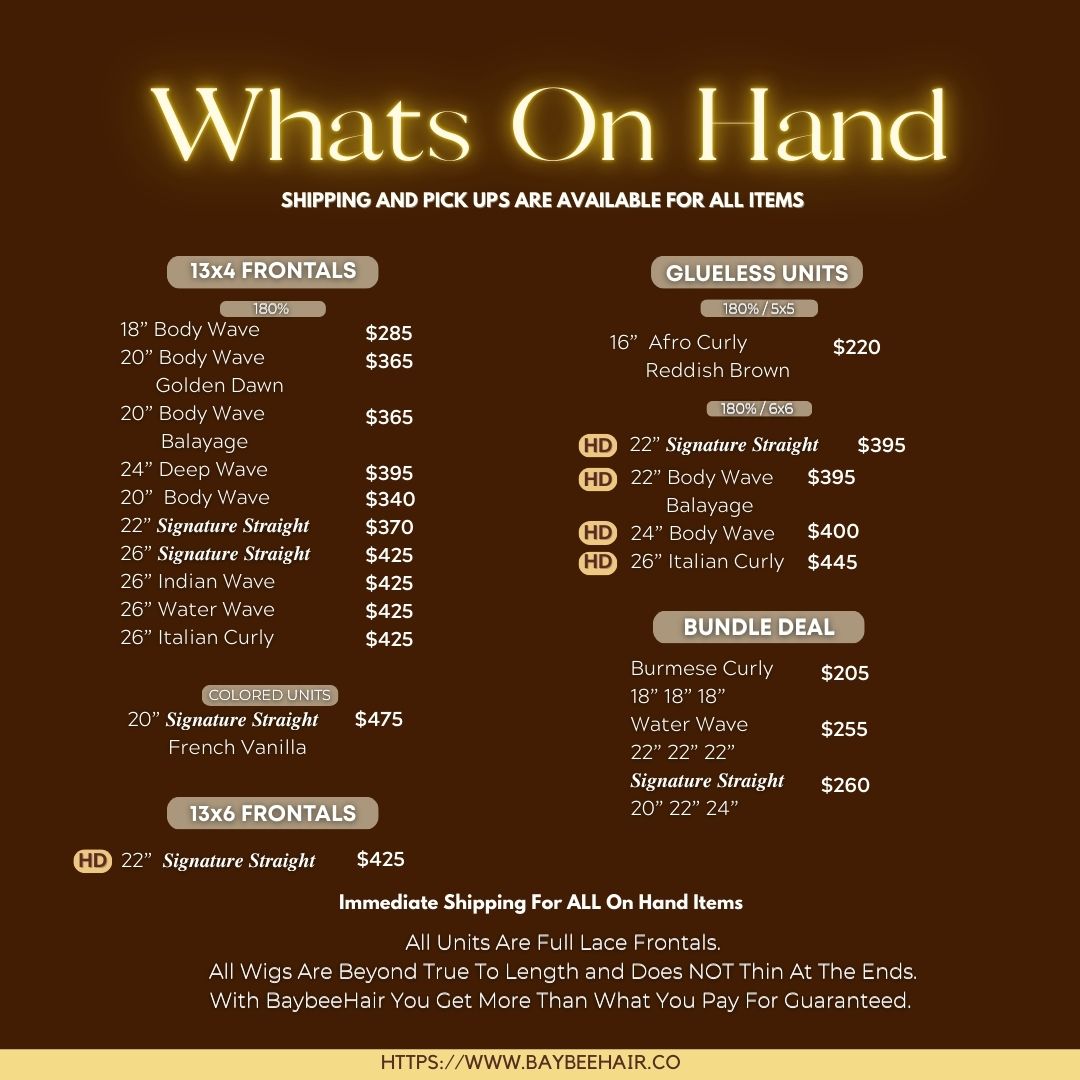 On Hand Lace Frontal Wigs