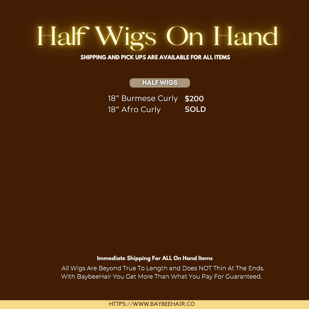 On Hand Half Wig Units