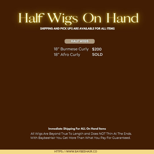 On Hand Half Wig Units