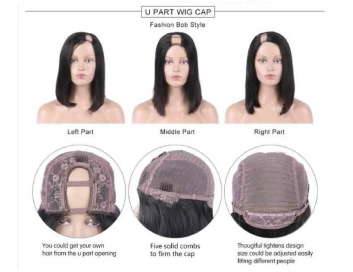 U / V Part and Half Wig