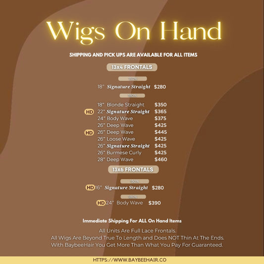13x4 Seamless Transparent Lace Frontals Wigs ON HAND